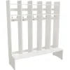 Garderobe børn Eira Light, gulvmodel 5 pladser, 220 mm rumbredde, hvidpigmenteret krydsfinér