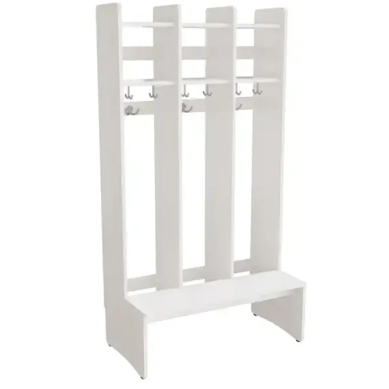 Garderobe børn Eira Light, gulvmodel 3 pladser, 280 mm rumbredde, hvidpigmenteret krydsfinér