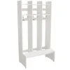 Garderobe børn Eira Light, gulvmodel 3 pladser, 250 mm rumbredde, hvidpigmenteret krydsfinér