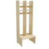 Garderobe børn Eira Light, gulvmodel 2 pladser, 250 mm rumbredde, naturfarvet krydsfinér
