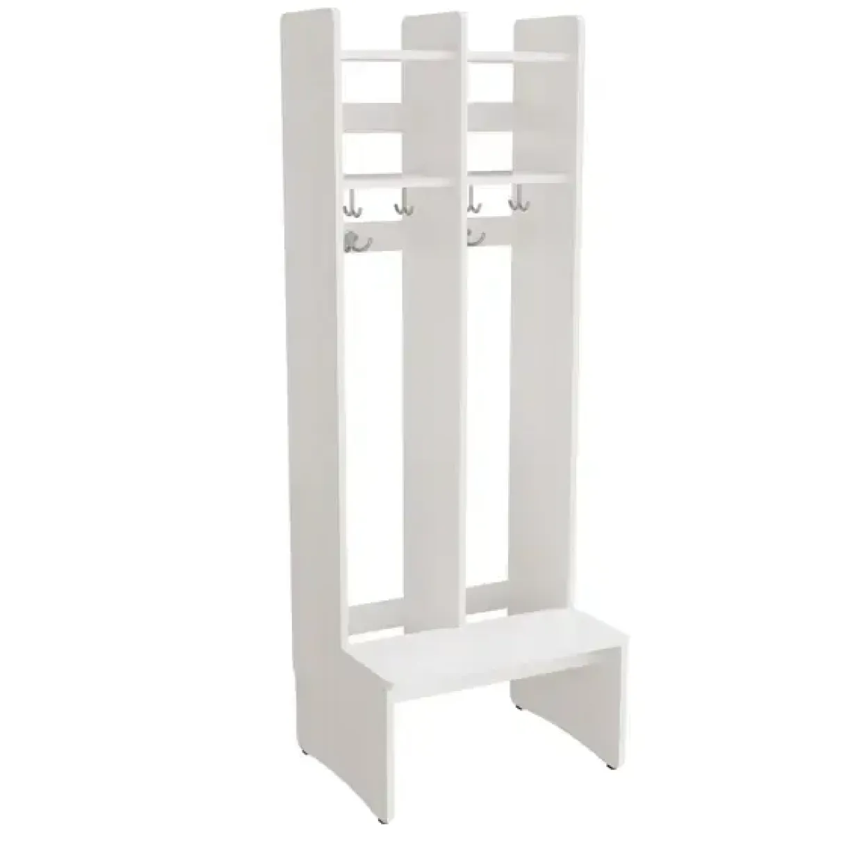 Garderobe børn Eira Light, gulvmodel 2 pladser, 250 mm rumbredde, hvidpigmenteret krydsfinér