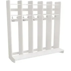 Garderobe børn Eira Light, vægmodel 5 pladser, hvidpigmenteret krydsfinér, rumbredde 250 mm