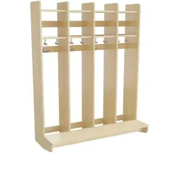 Garderobe børn Eira Light, vægmodel 4 pladser, naturfarvet krydsfinér, rumbredde 280 mm
