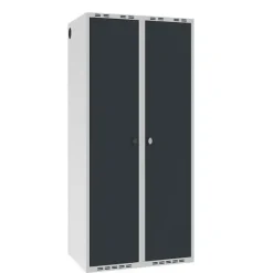 Garderobeskab POC, lige tag og antracit døre - 800 x 550 x 1752 mm