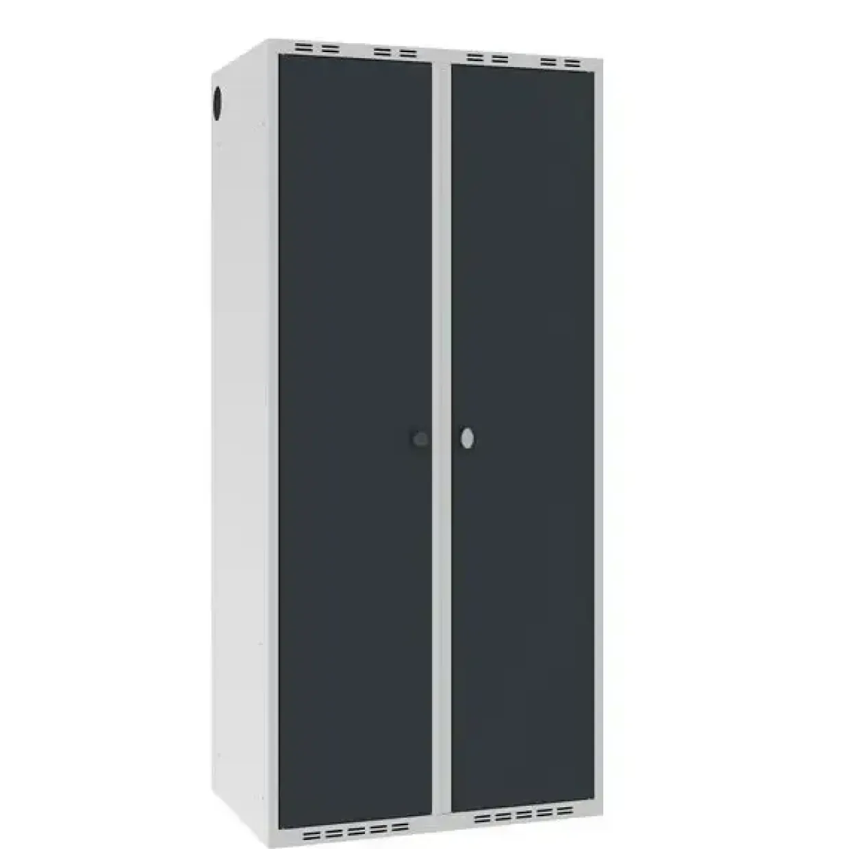 Garderobeskab POC, lige tag og antracit døre - 800 x 550 x 1752 mm