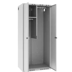 Garderobeskab POL, lige tag og grå døre - 800 x 550 x 1752 mm
