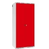 Garderobeskab POL, lige tag og rød døre - 800 x 550 x 1752 mm