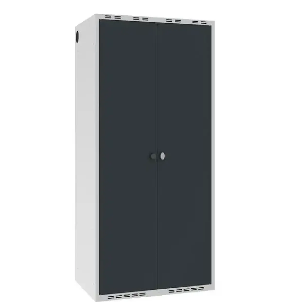 Garderobeskab POL, lige tag og antracit døre - 800 x 550 x 1752 mm