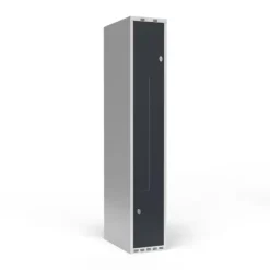 Garderobeskab 1x300 mm Lige tag 2-delt søjle Z-dør Antracit dør Greb for hængelås