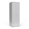 Garderobeskab 2x300 mm m/lige tag, 1 rum i højden og lys grå dør m/greb for hængelås