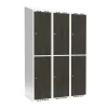 Garderobeskab 3x400 mm Skråt tag 2-delt søjle Laminat dør Nocturne wood Cylinderlås