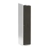 Garderobeskab 1x400 mm Skråt tag Hel søjle Laminat dør Nocturne wood Cylinderlås