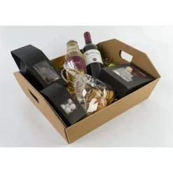 Gavebakke i kraftig natur bølgepap - 34 x 29 x 10 cm - 20 stk i pakningen