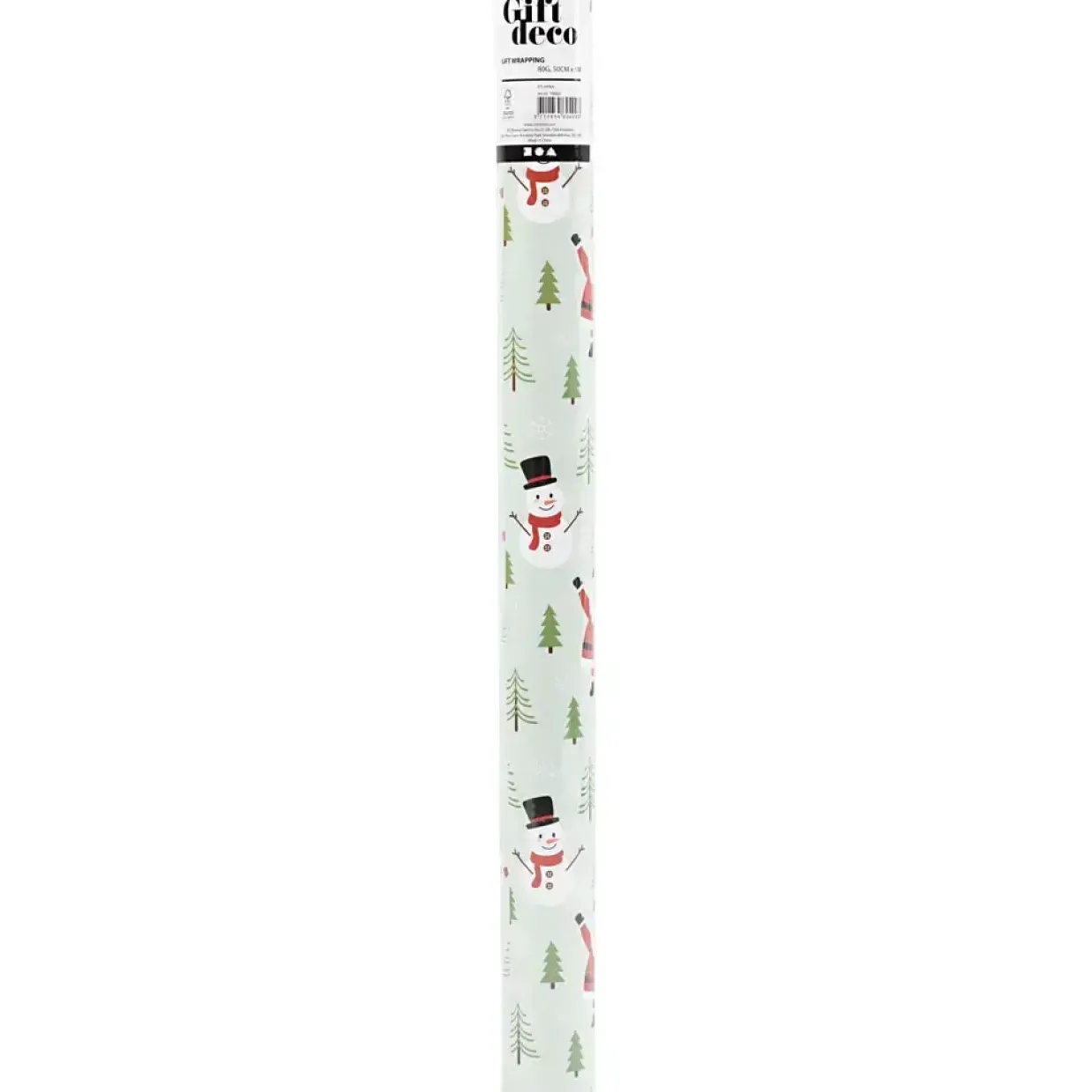Gavepapir Julemand snemand rensdyr isbjørn og pingvin B: 50 cm 80 g isblå 5 m pr rulle