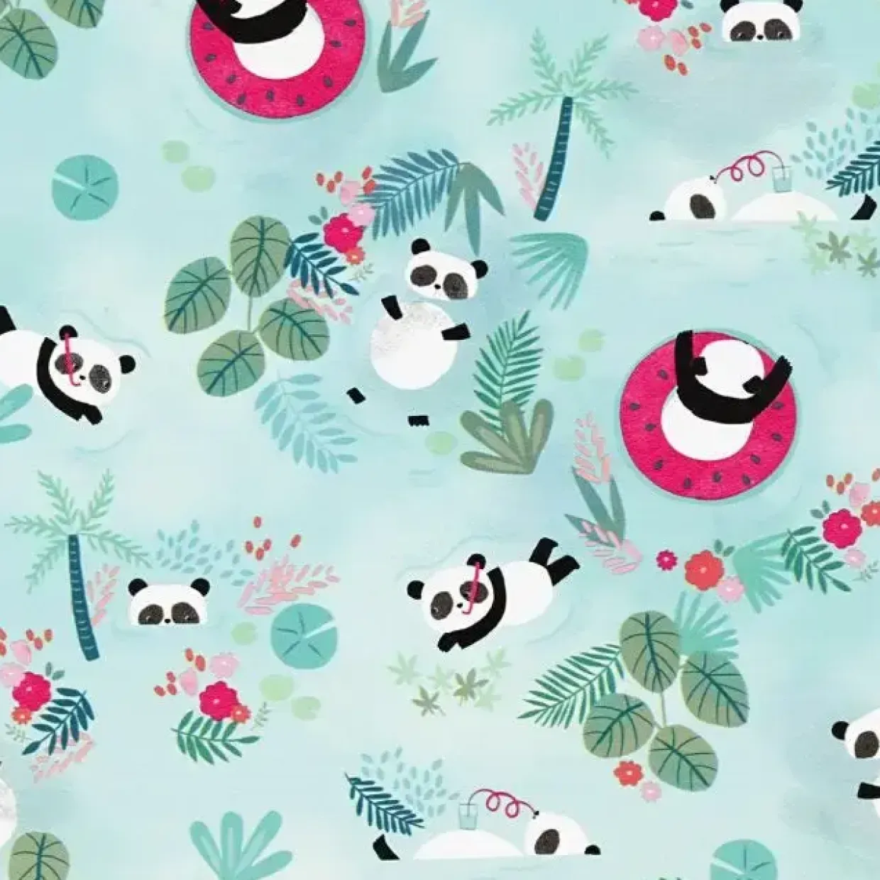 Gavepapir, pandaer, B: 50 cm, 100 m
