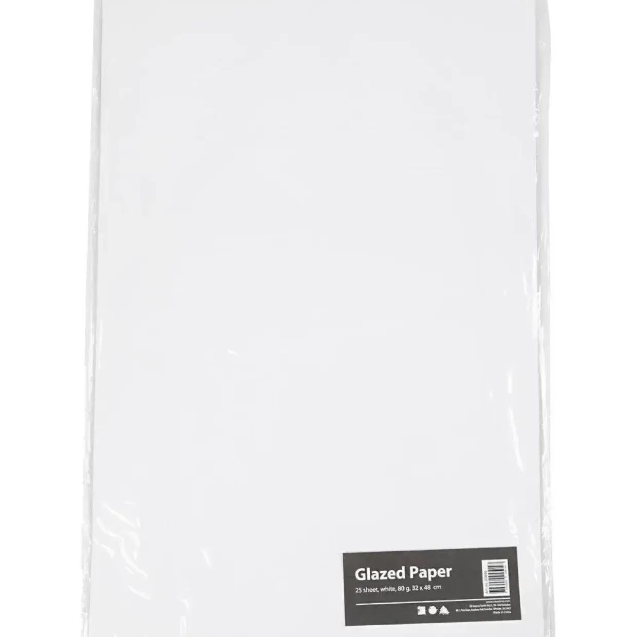 Glanspapir hvid størrelse 32 x 48 cm 80 gram - 25 ark