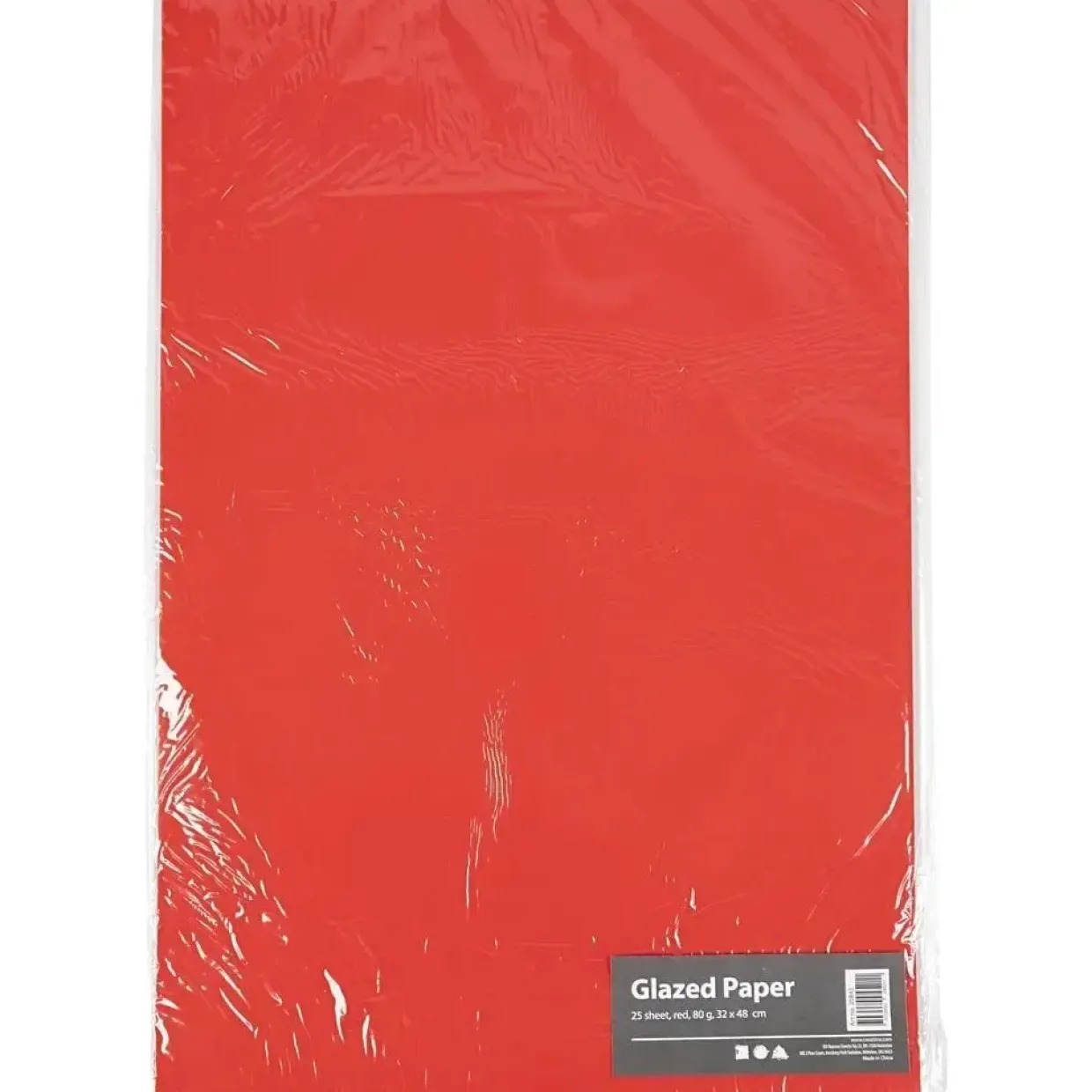 Glanspapir - rød 32x48 cm - 80 g - 25 ark