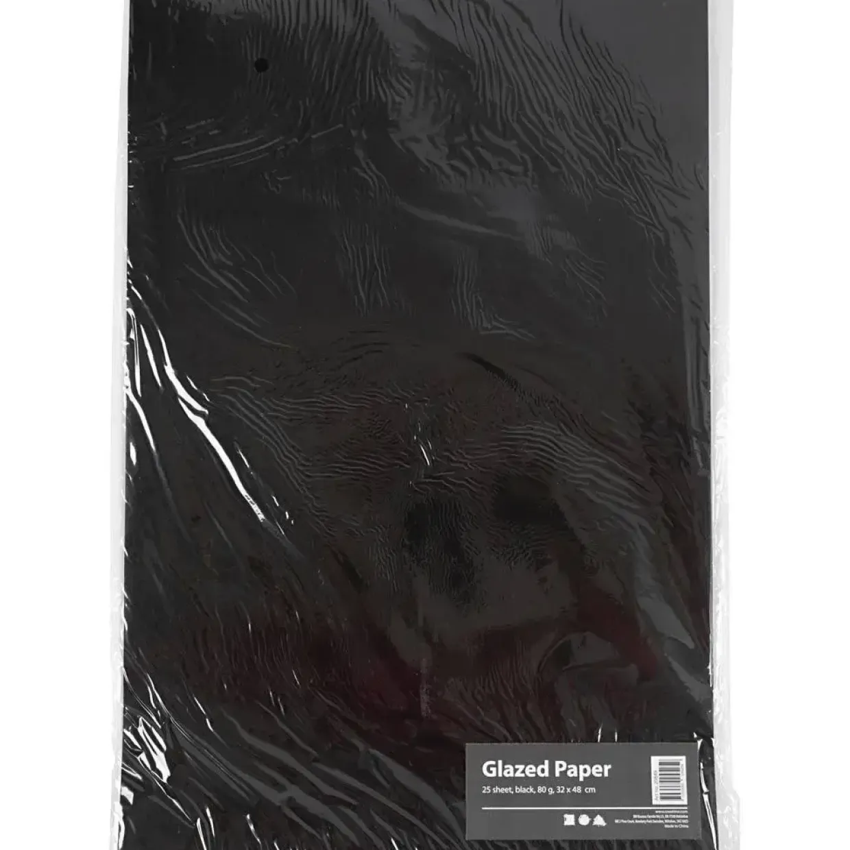 Glanspapir - Sort - 32x48 cm - 80 g - 25 ark