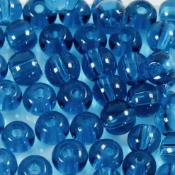 Glasperler turkis diam. 4 mm hulstr. 1 mm - 45 stk.