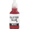 Glitterlim - rød 25ml