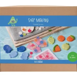 Gruppe DIY Kit Sæbefremstilling | 2 huller, blå, grøn, orange, pink | 1 pk.