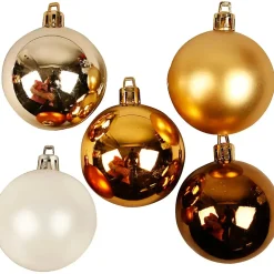 Guld Julekugle Harmoni, 6 cm - 20 stk.