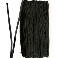 Gummibånd sort 6 mm - 50 meter