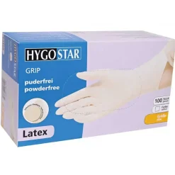 Gummihandsker Hygostar L hvid pudderfri - 100 stk