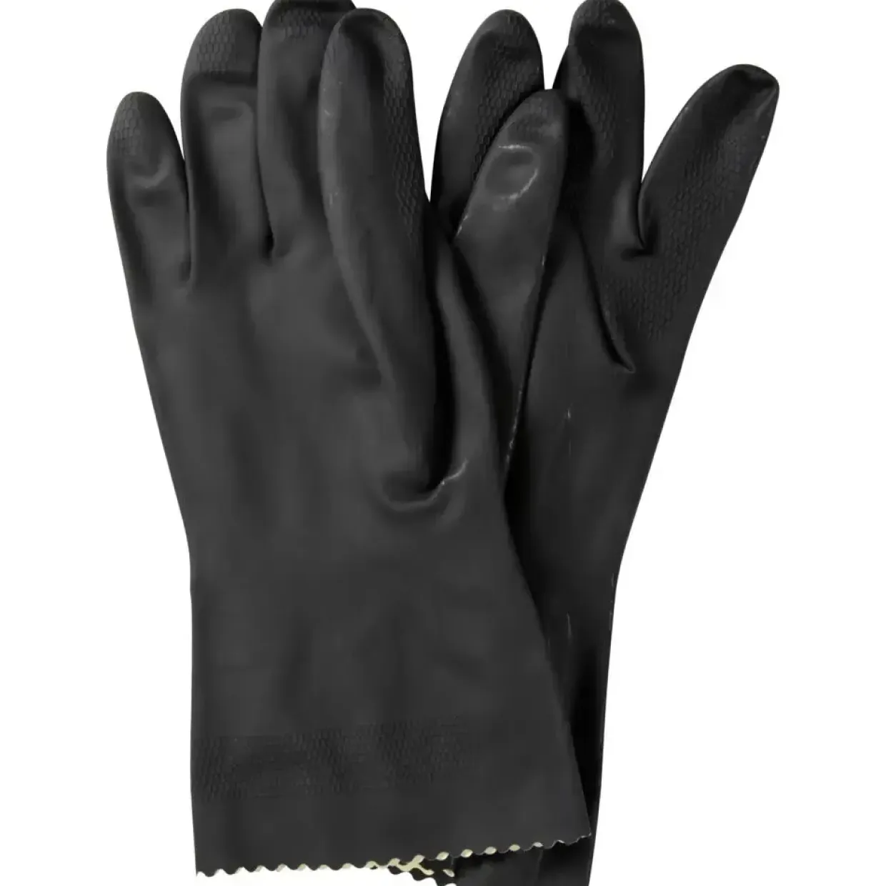 Gummihandsker - Sort Latexhandske med velour - Størrelse 10-10,5 - 12 par