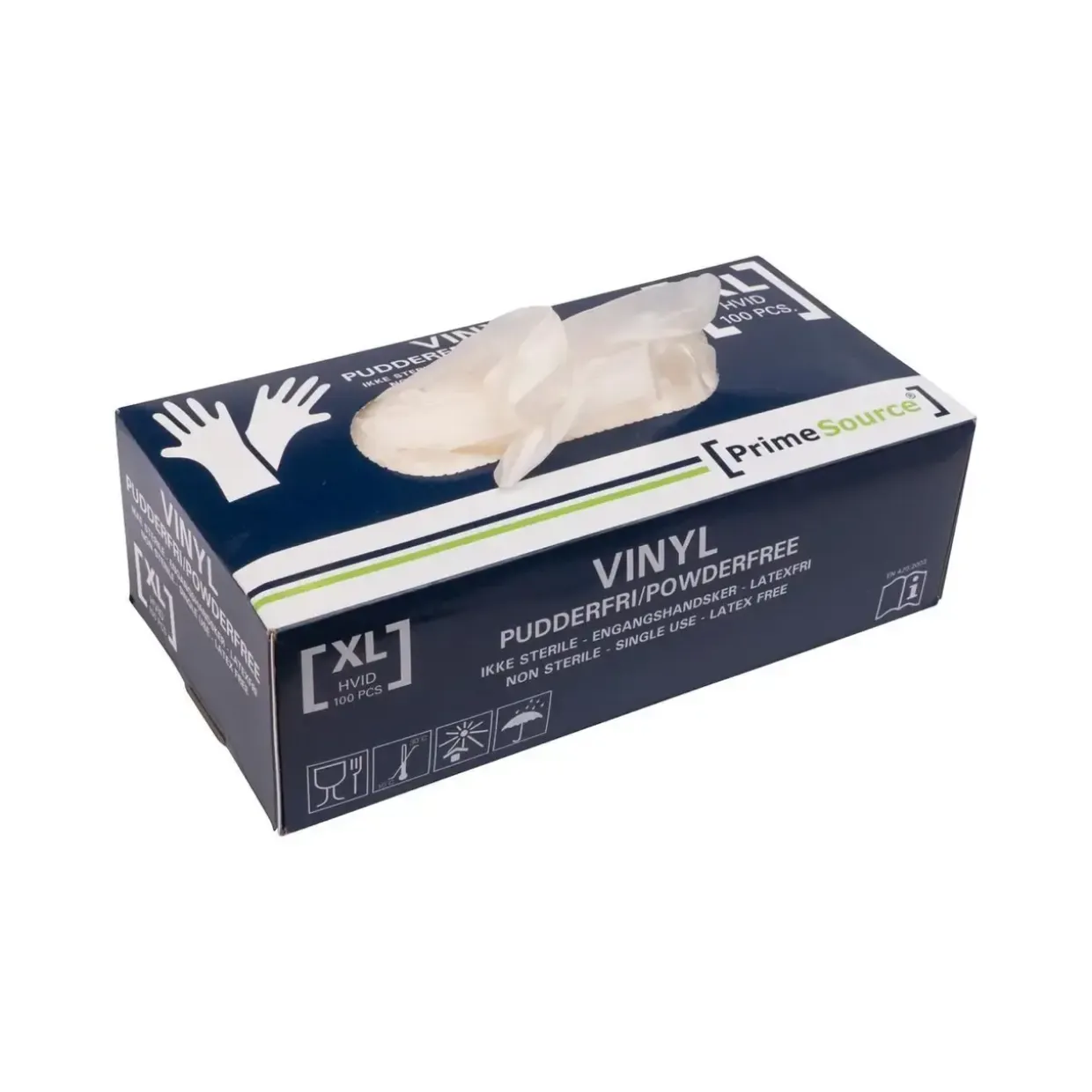 Handske Engangs Prime Source PLUS str L Nitril uden Pudder Blå AQL 1.5 - 10 pk x 100 stk/krt