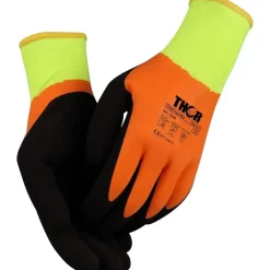 Heldyppet latexhandske, THOR Superflex Thermo, 12, orange, akryl/polyester