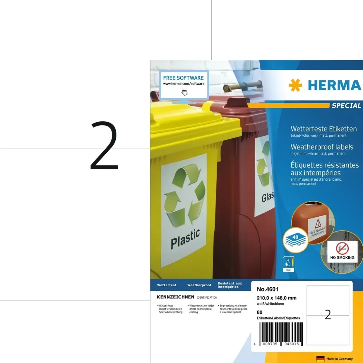 Herma etiket inkjet film ekstra stærk 210X148 mat (80)