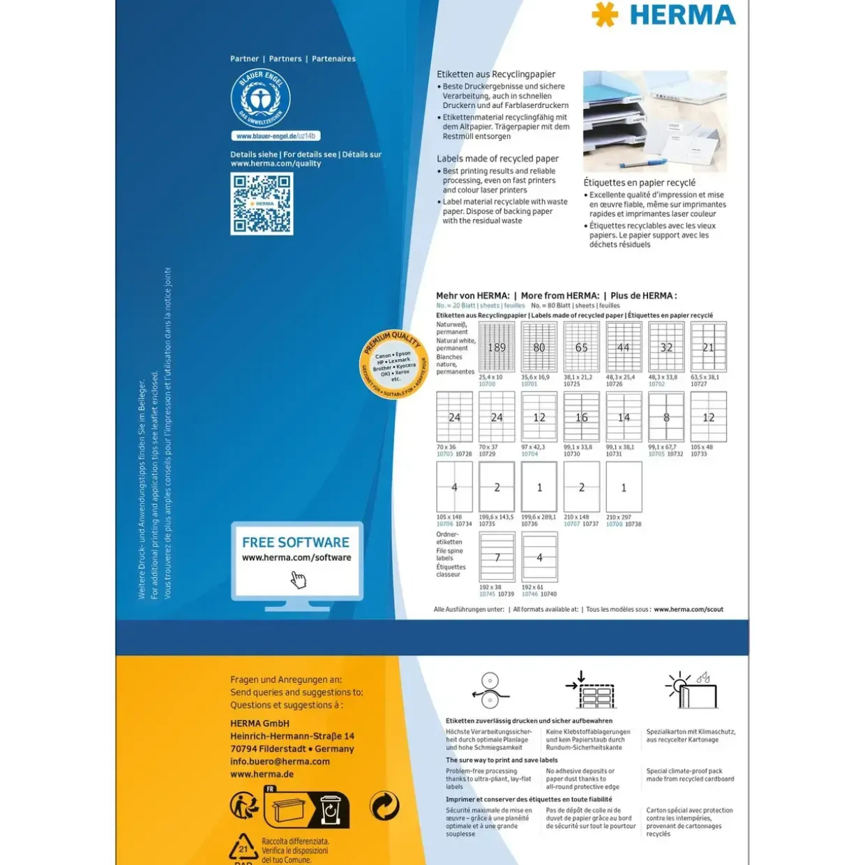 Herma etiket recycled 199,6x143,5 hvid (160)