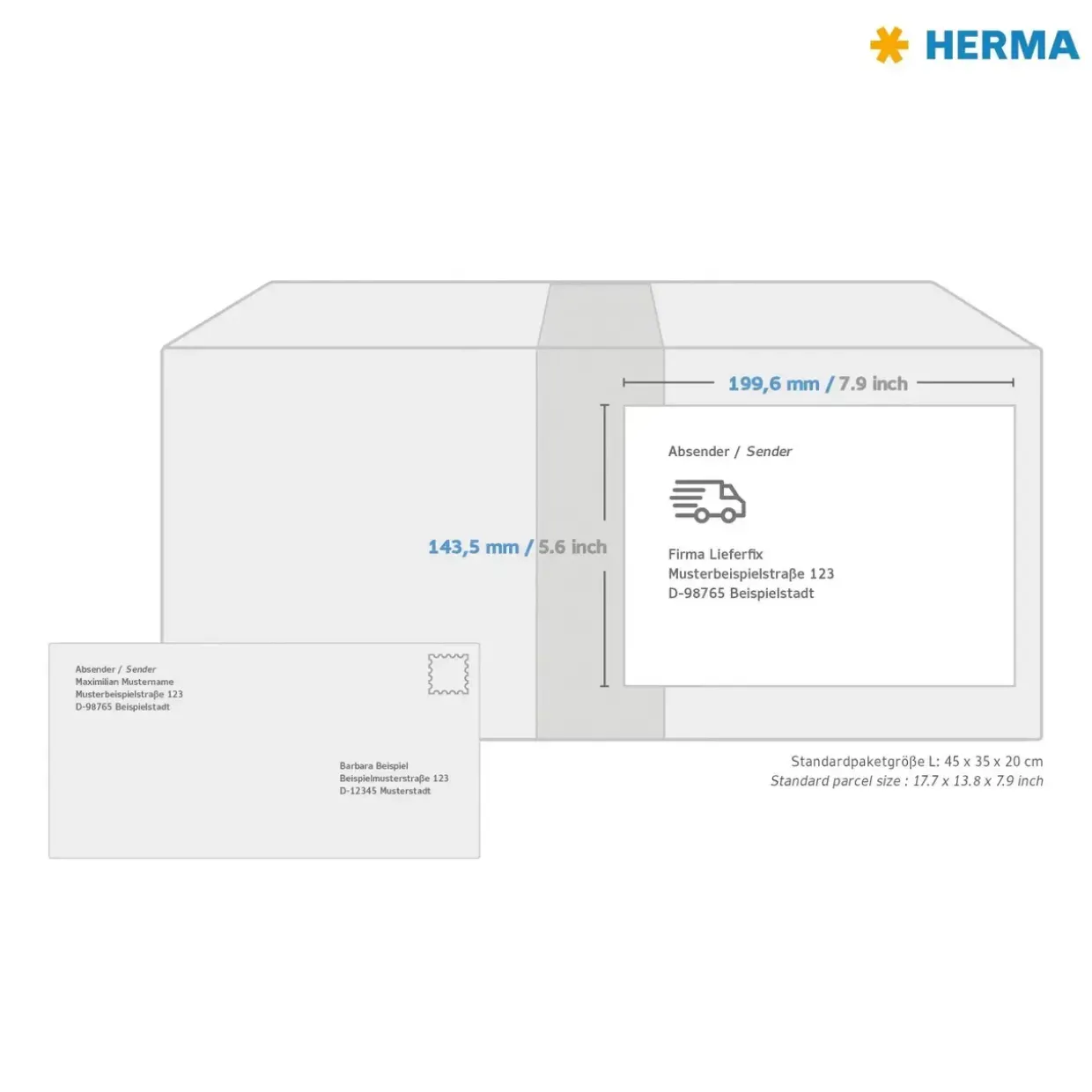 Herma etiket recycled 199,6x143,5 hvid (160)