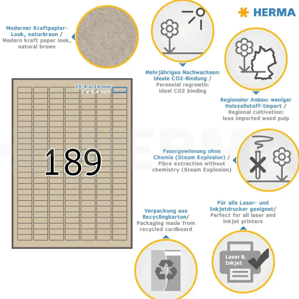 Herma etiket Silphie 210x148 kraftpapir (40)