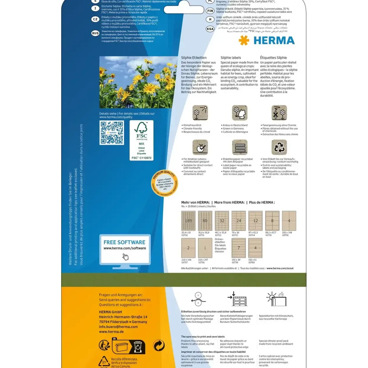 Herma etiket Silphie 210x148 kraftpapir (40)