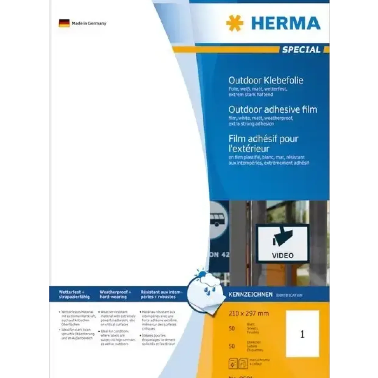 HERMA Herma etiket film ekstra stærk 210x297 - 50 ark