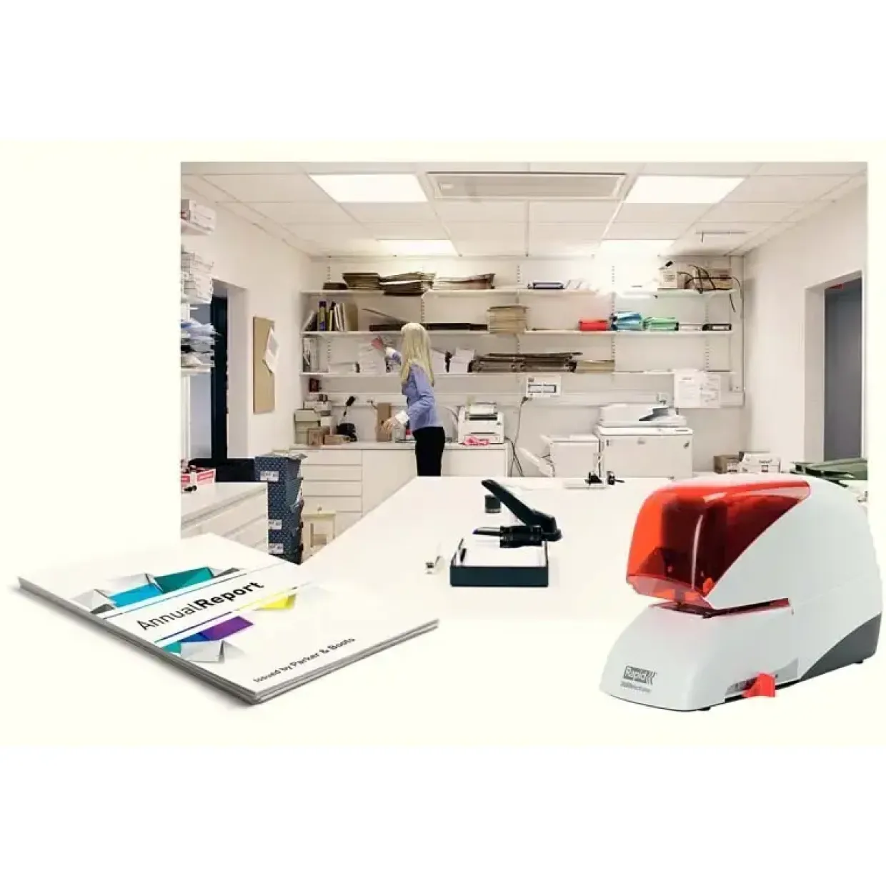 Hæftemaskine Rapid 5050e El 50ark sølv/o t/klammekassette