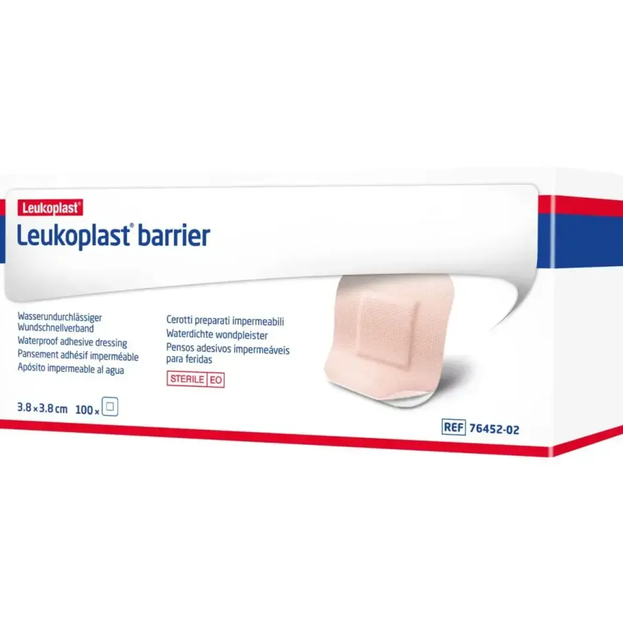 Hæfteplaster - Leukoplast Barrier 3,8x3,8cm - Hudfarvet - 1 pakke
