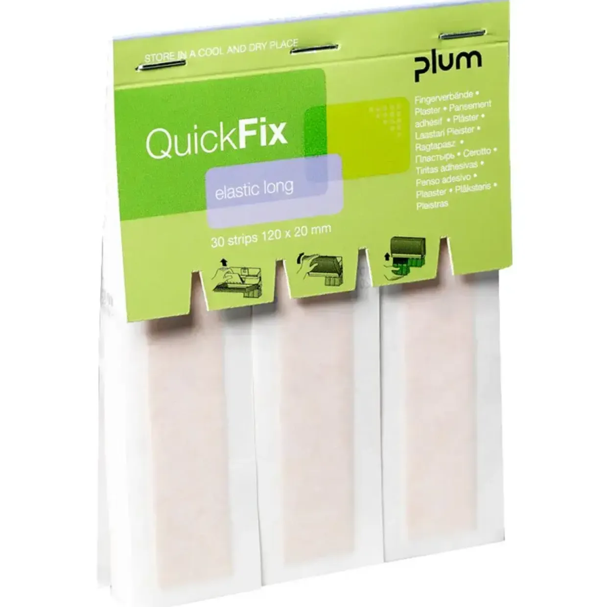 Hæfteplaster - QuickFix refill 2,5cm - Elastisk beige tekstil - 30 stk