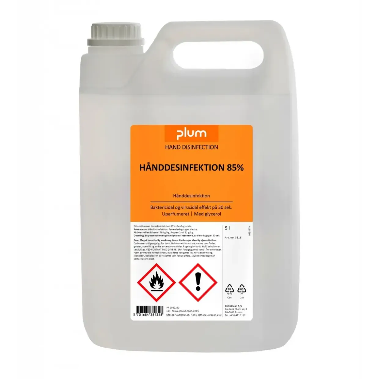 Hånddesinfektion - Plum 85% - Flydende - 5 l