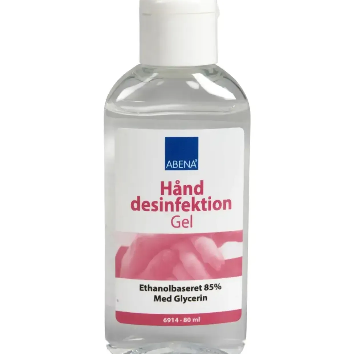 Hånddesinfektionsgel, ABENA, 80 ml, 85% alkohol, med glycerin, flaske med klaplåg - 24 stk