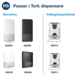 Håndklædeark 1-lags Tork 100585 PeakServe® Continuous® H5 - 410 ark pr pakke - 12 pakker