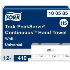 Håndklædeark 1-lags Tork 100585 PeakServe® Continuous® H5 - 410 ark pr pakke - 12 pakker