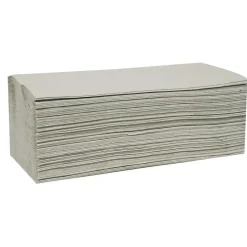 Håndklædeark 1-lags V-fold 20x22cm 11 cm natur 100% genbrugspapir - 250 ark pr pakke - 20 pakker