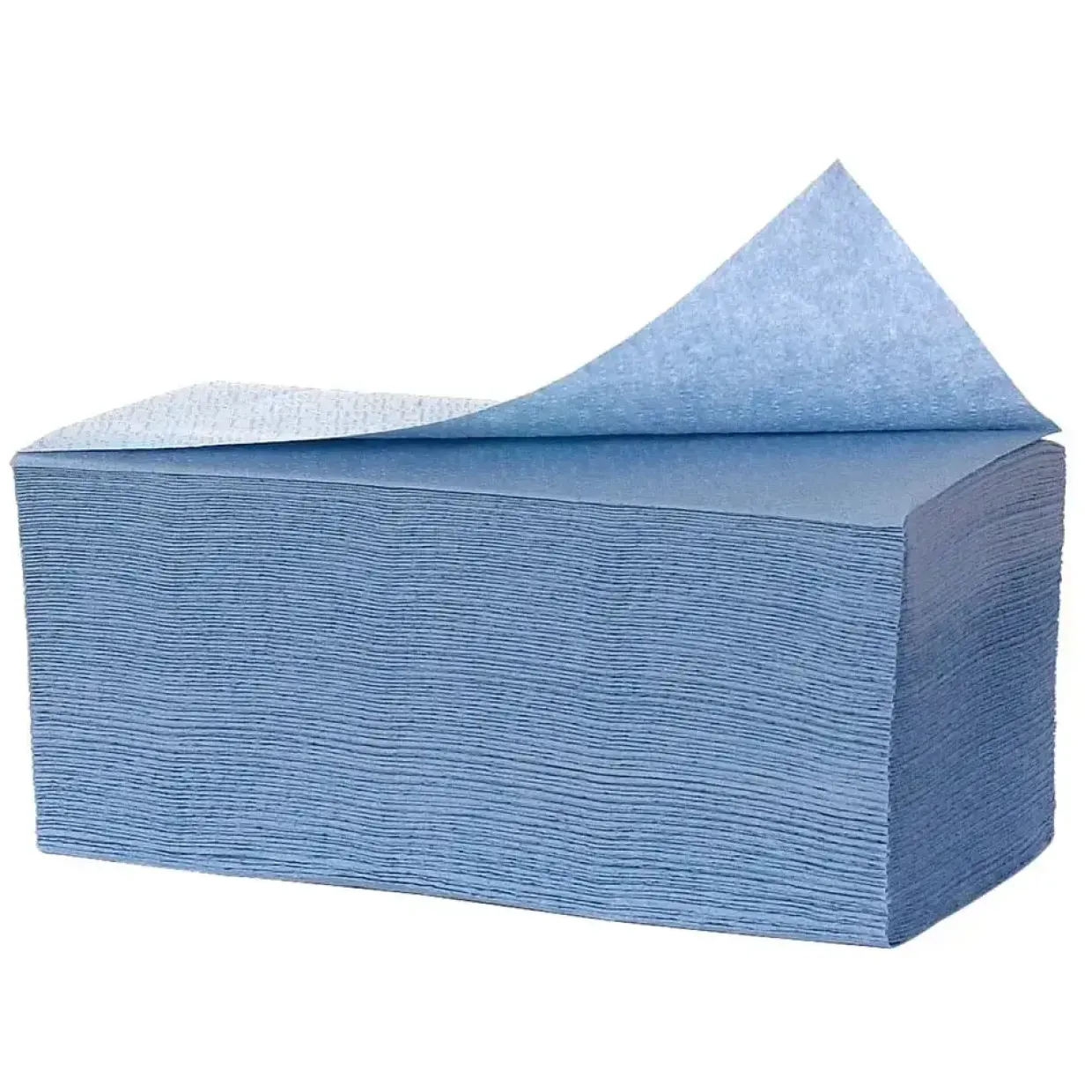 Håndklædeark Neutral 2-lags blå Bredde 24 cm Længde 43 x 11,5 cm - 100 ark pr pakke - 20 pakker