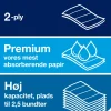 Håndklædeark - Tork H2 Premium - 100297 - 2-lags - 21,2x34 cm - Hvid - 100 ark pr. pakke - 21 pakker