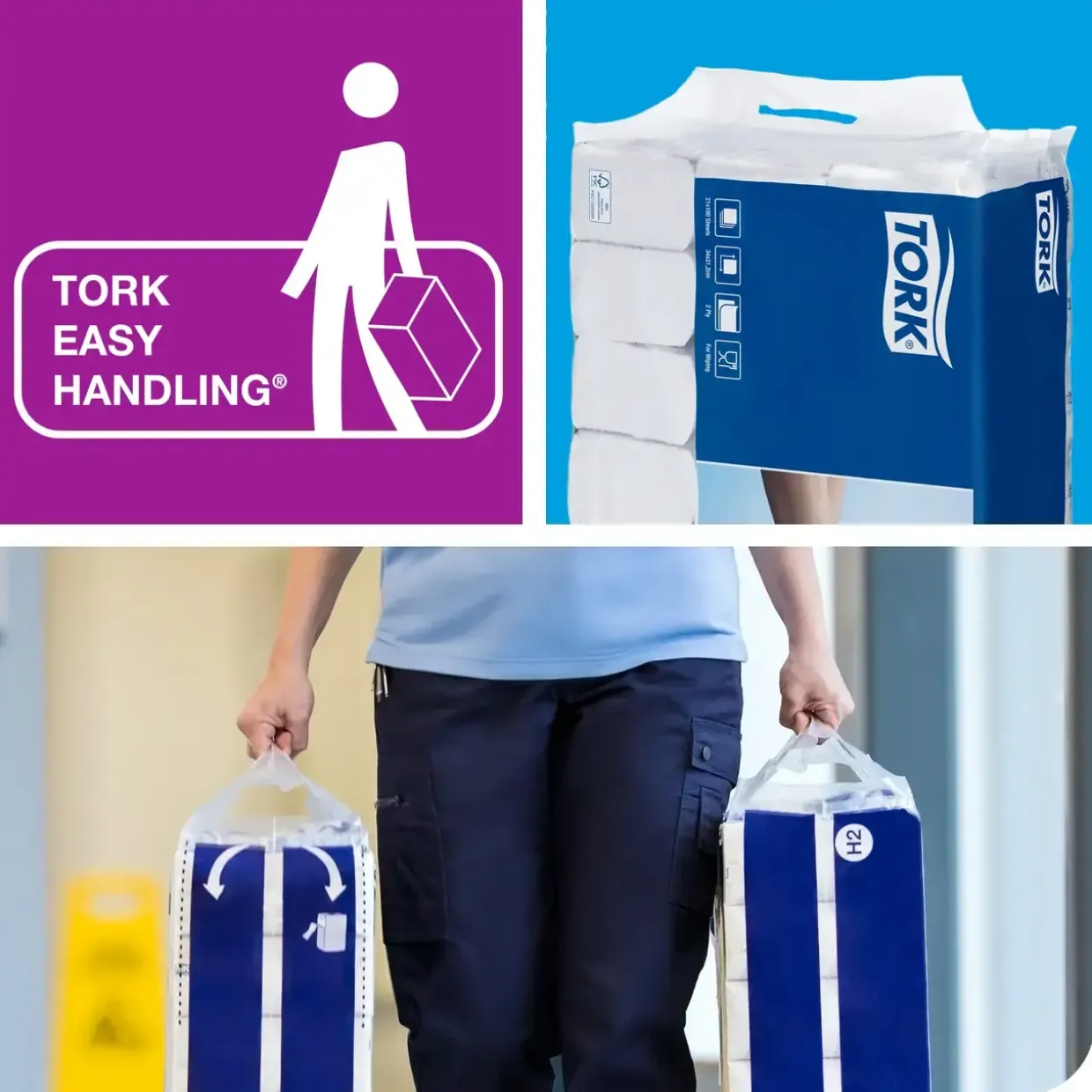Håndklædeark - Tork H2 Premium - 100297 - 2-lags - 21,2x34 cm - Hvid - 100 ark pr. pakke - 21 pakker