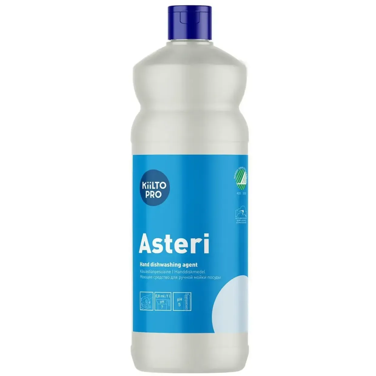 Håndopvask Kiilto Asteri 1ltr Svanemærket Allergimærket uden Farve/Parfume - 6 fl x 1 ltr/krt
