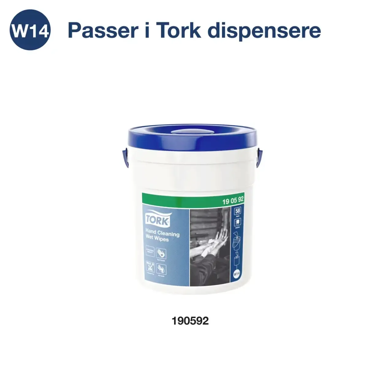 Håndrens Tork 190592 Wet Wipe spand 58ark | spand - 4sp | kar